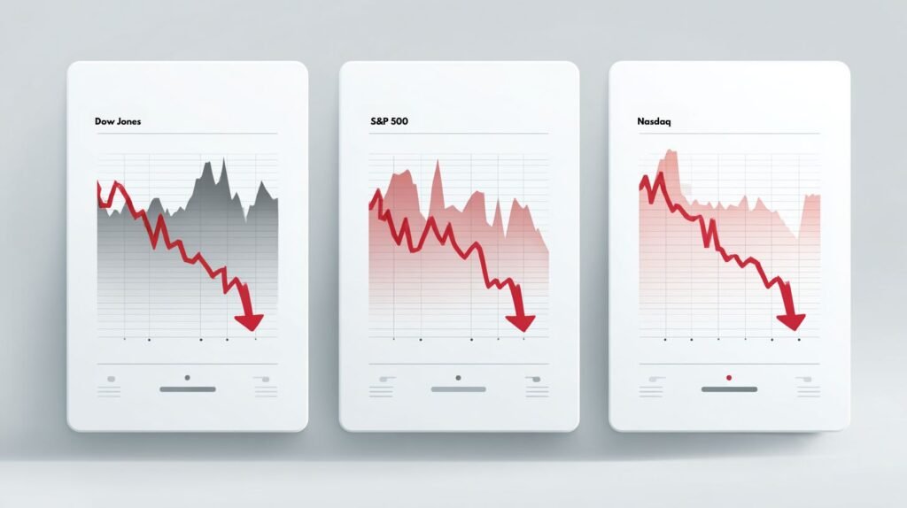Market snapshot September 25 2025 – Dow Jones, S&P 500, and Nasdaq indexes show decline.